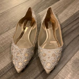 Badgley Mischka white flats size 11